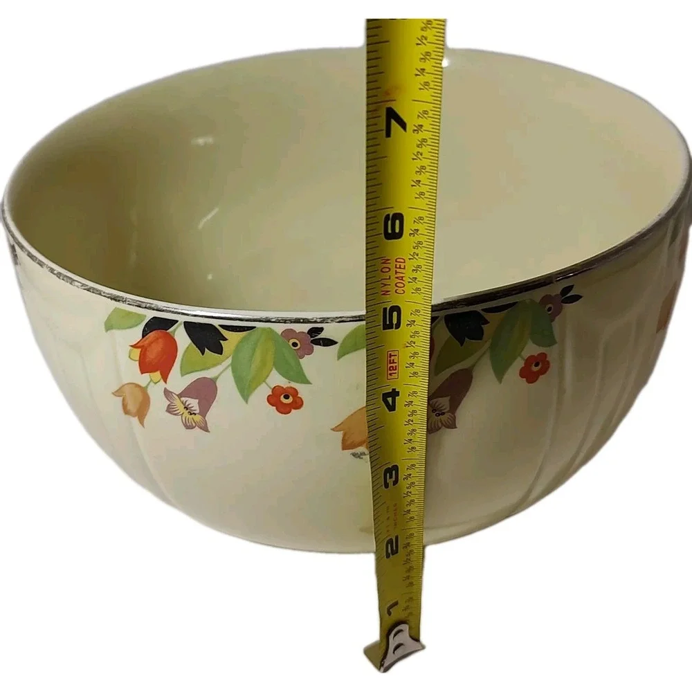 Halls Superior Mixing Bowl Crocus Quality Kitchenware Floral Pattern‎ Yellow SEE